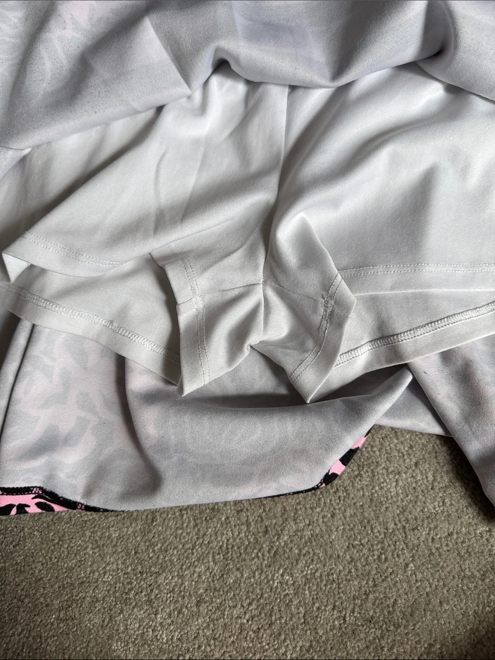 Justice Black & White Striped Skort with Pink Rose Print
